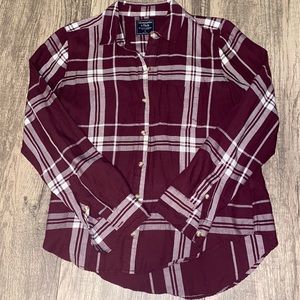 Maroon Button Up Flannel
